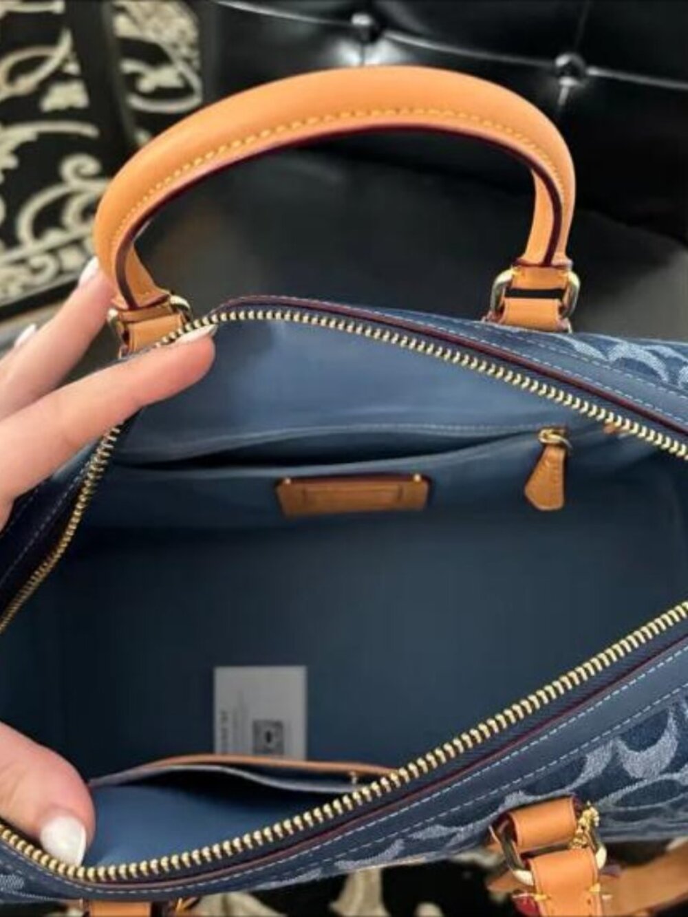 Coach Rowan Satchel Bag In Signature Denim Canvas NWT CY699 - Picture 6 of 6